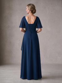 V-Neck Chiffon Lace Mother of the Bride Dresses