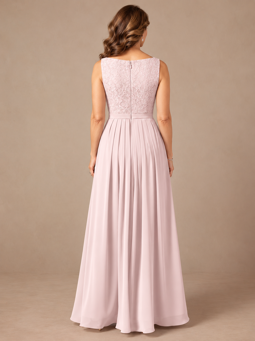 Blush Pink A-Line Mother of the Bride Dress with Lace Jacket and Ruffles