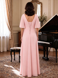 V-Neck Chiffon Lace Mother of the Bride Dresses