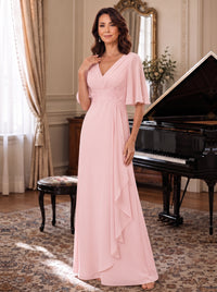 V-Neck Chiffon Lace Mother of the Bride Dresses