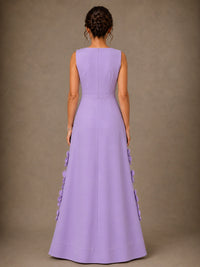 3D Floral Applique A-Line Mother of the Bride Dress