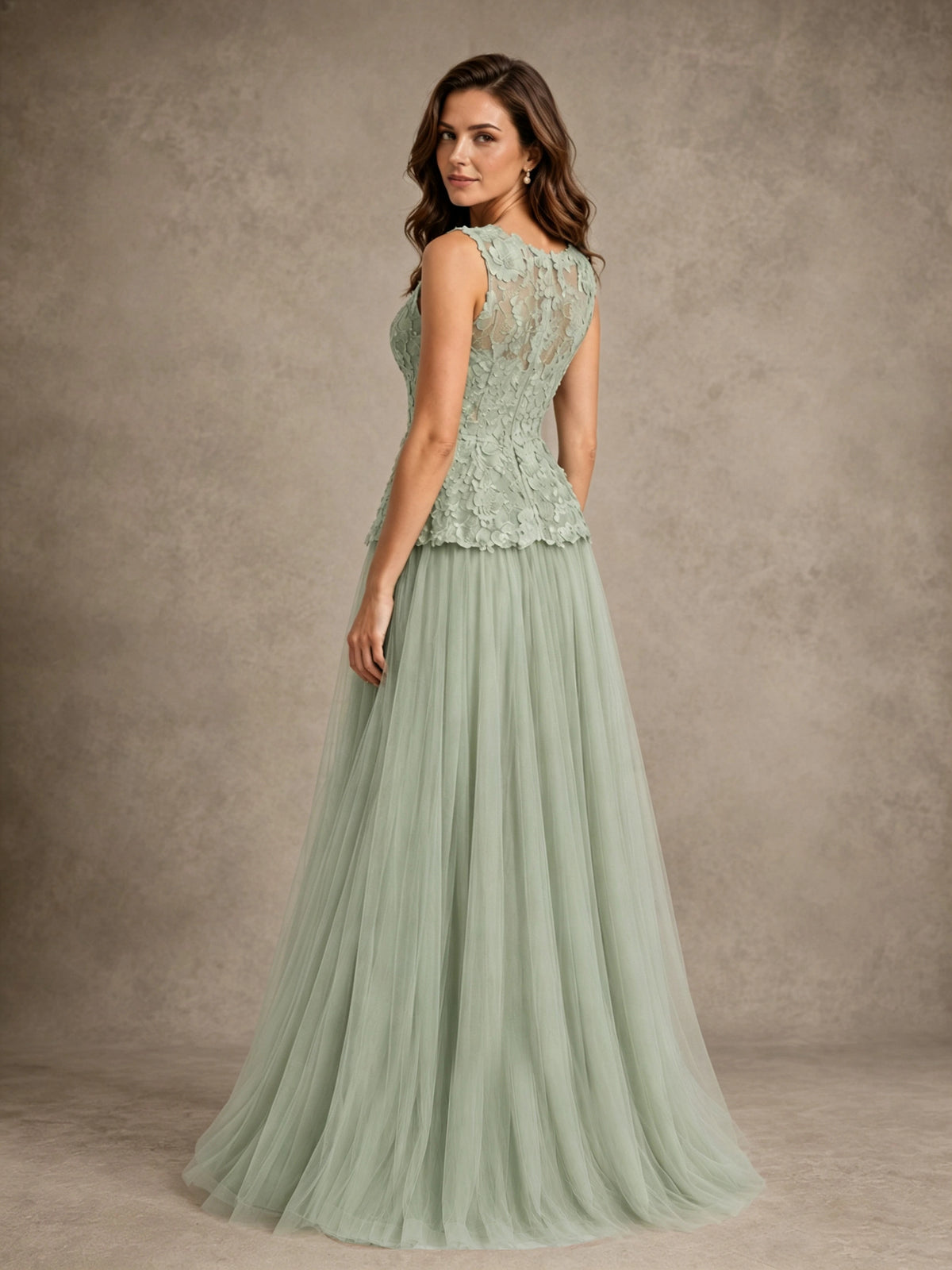 A-Line Chiffon Mother of the Bride Dress with Lace Appliques