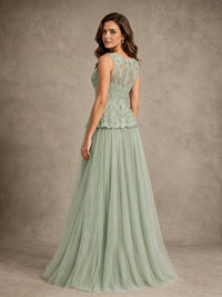 A-Line Chiffon Mother of the Bride Dress with Lace Appliques