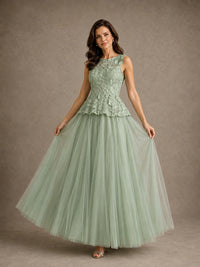 A-Line Chiffon Mother of the Bride Dress with Lace Appliques