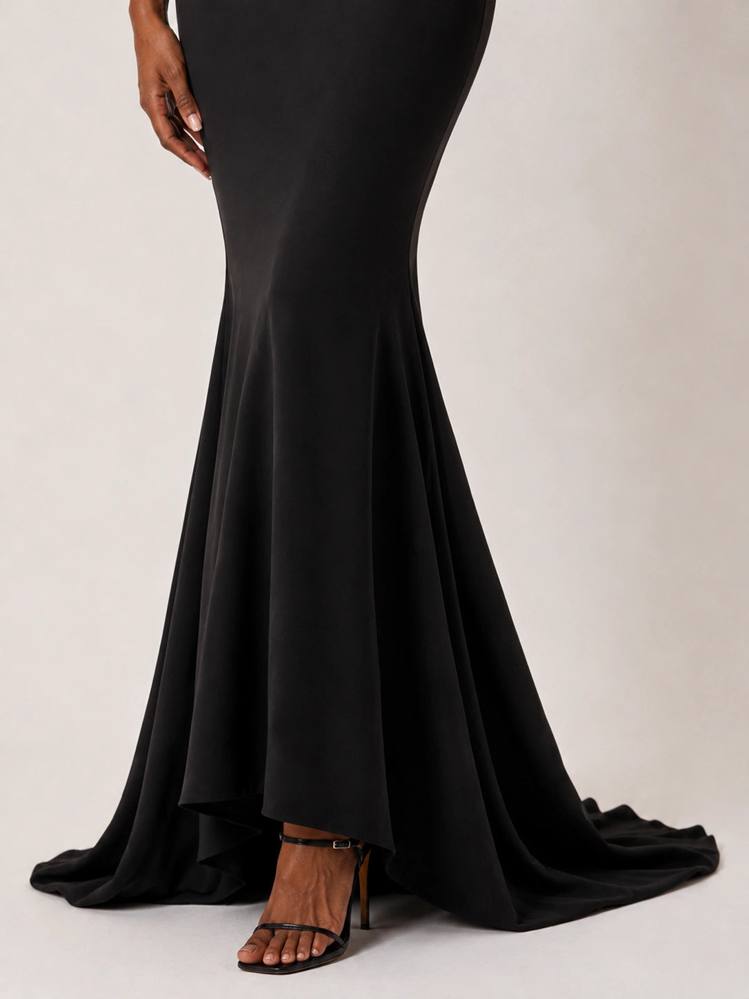 Black Strapless Sequin Bustier Mermaid Prom Dress