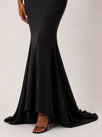 Black Strapless Sequin Bustier Mermaid Prom Dress