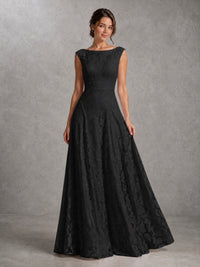 Blush Pink Lace Applique A-Line Bridesmaid Dress