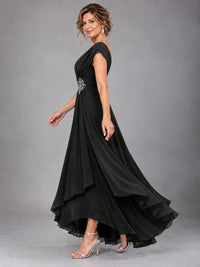 Cap Sleeve Chiffon A-Line Mother of the Bride Dress
