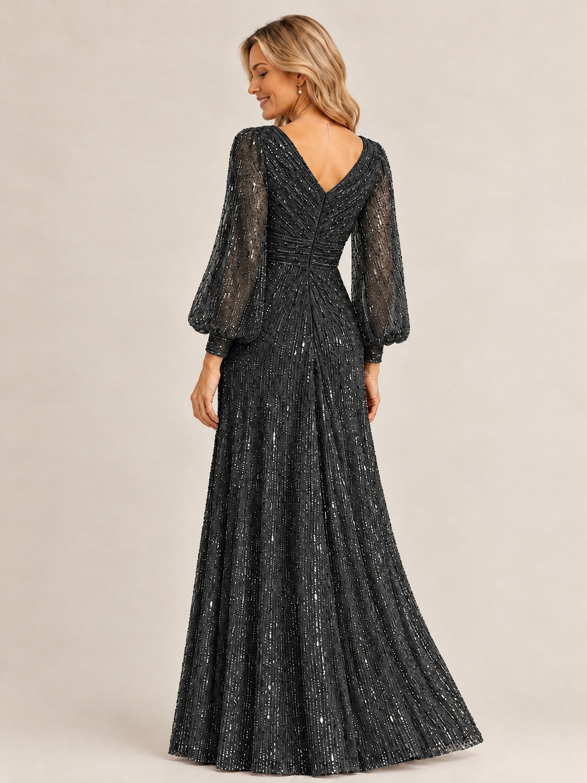 Sparkle Sequin Mother of The Bride Dresses with Long Sleeves