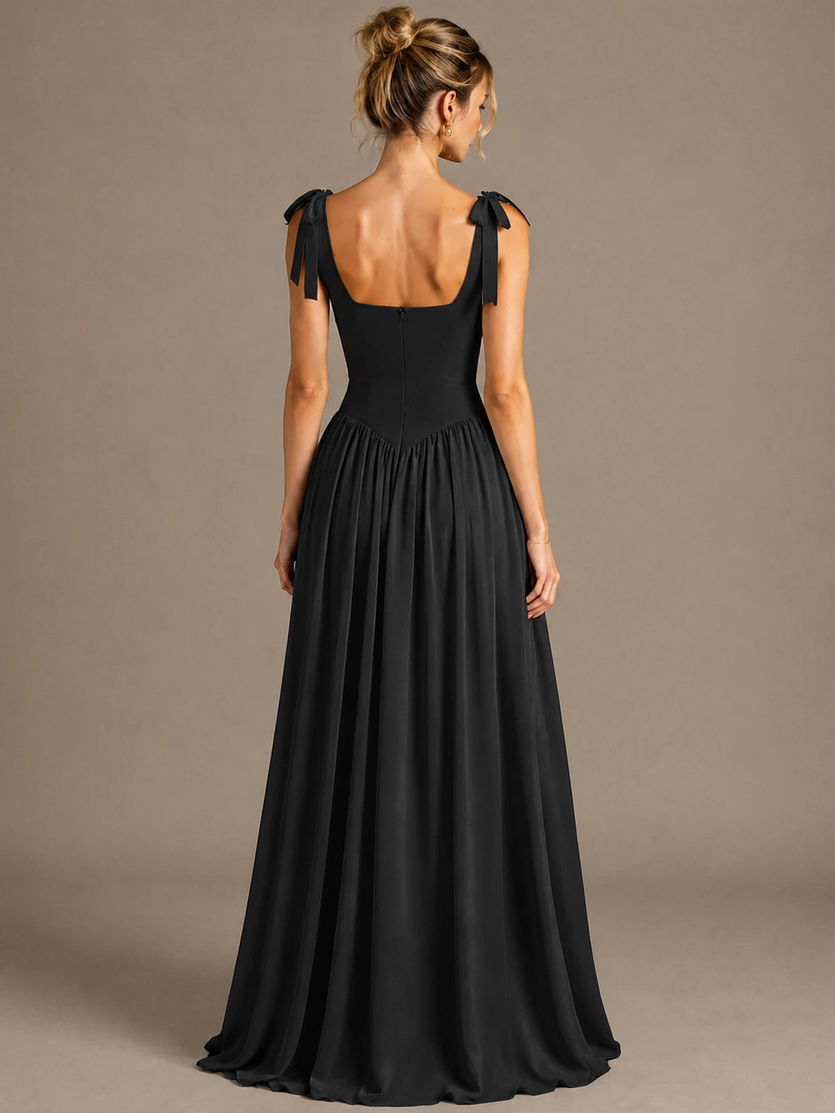 Square Neck A-Line Maxi Dress