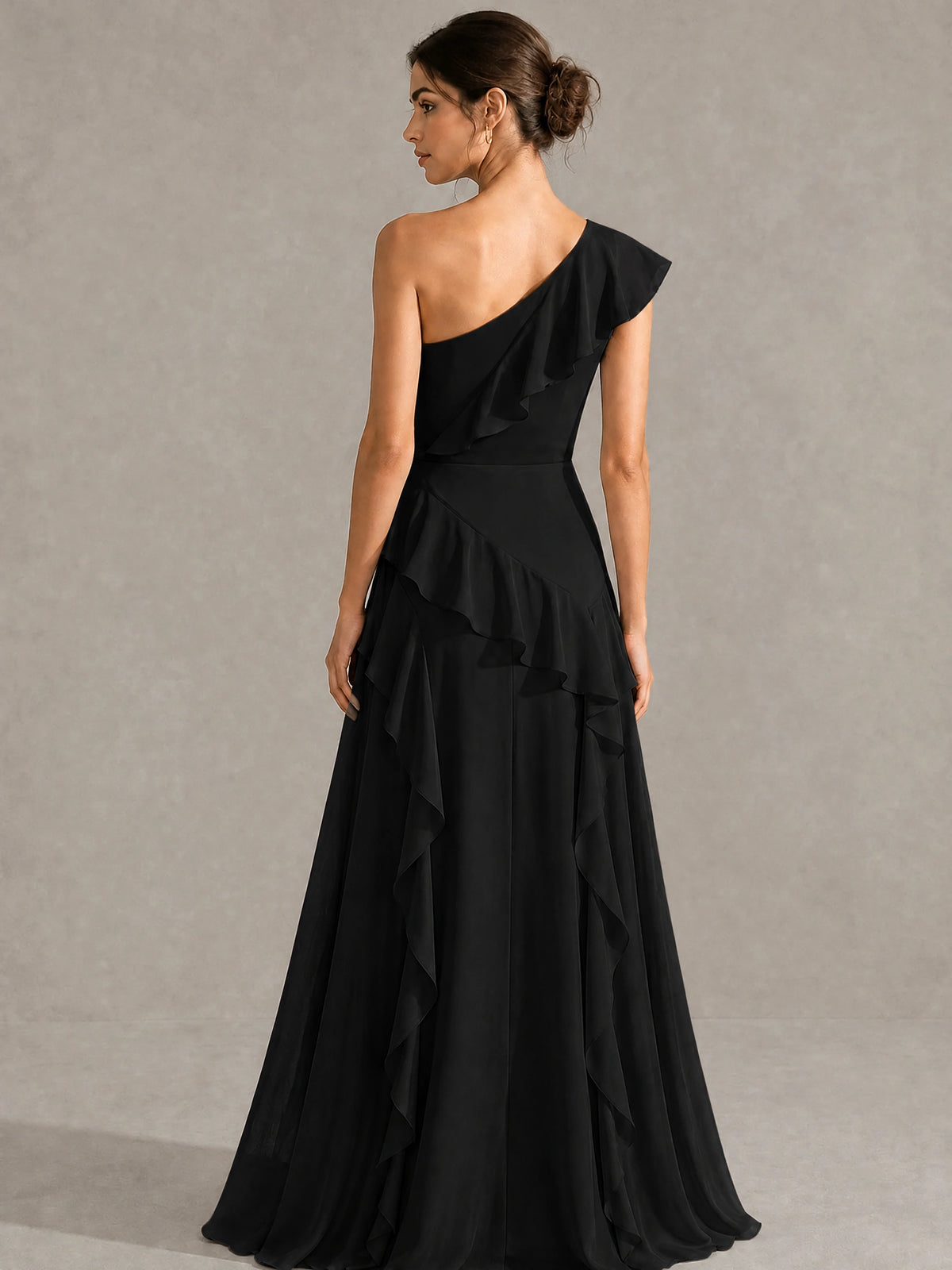 Sage Green One Shoulder Ruffle Bridesmaid Dress