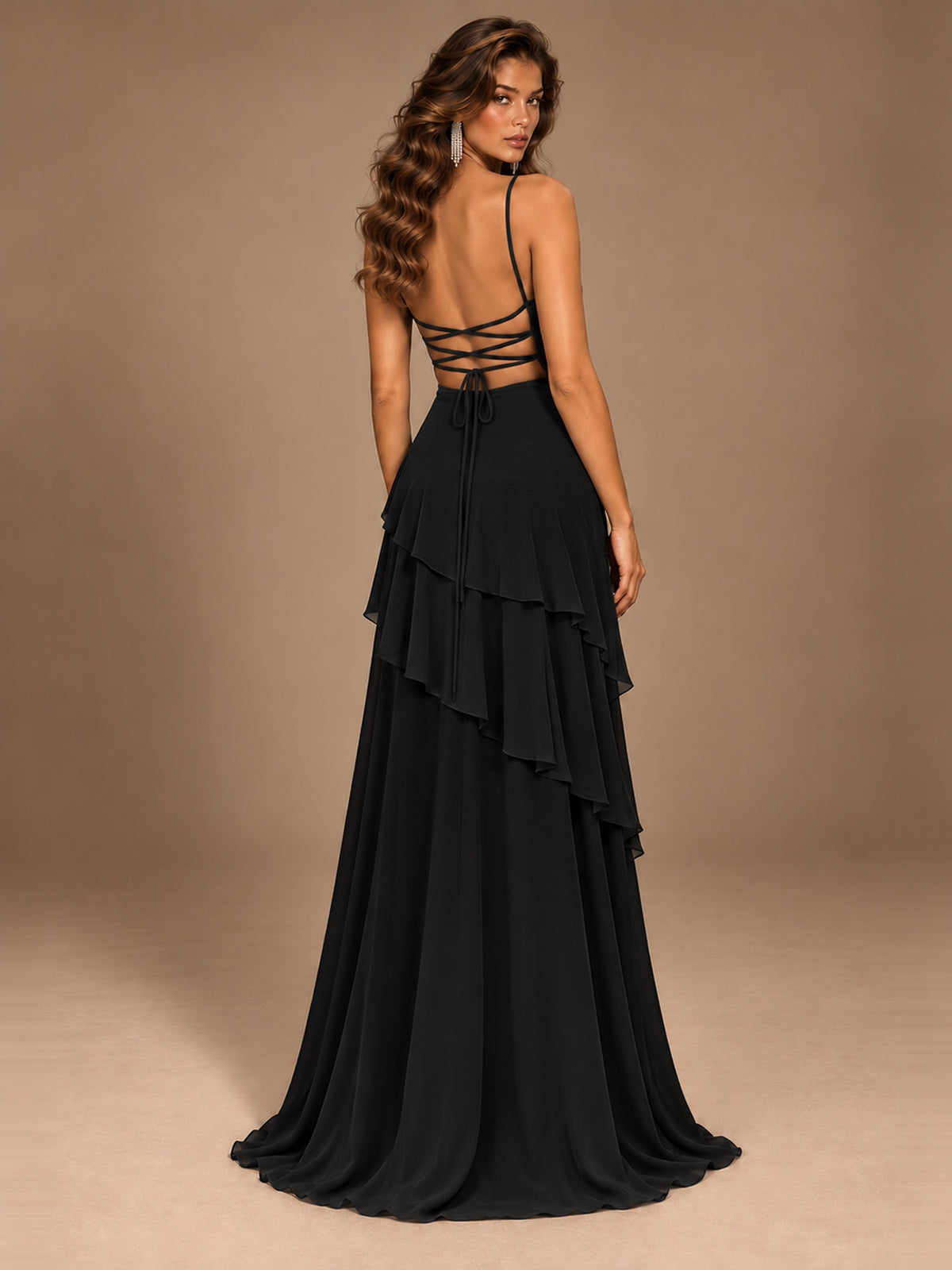 Sweetheart A-Line Ruffle Prom Dress with Spaghetti Straps