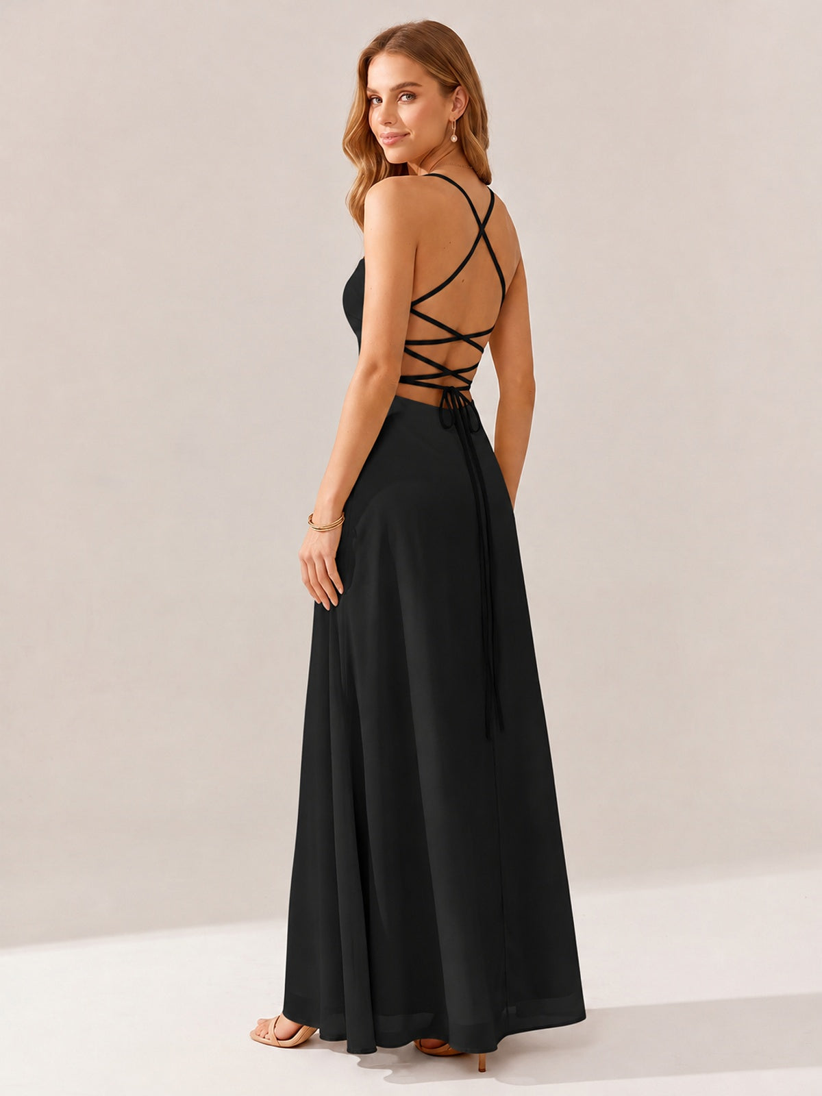 JOVELLEE Yellow Sweetheart Ruched Bust Chiffon Maxi Dress