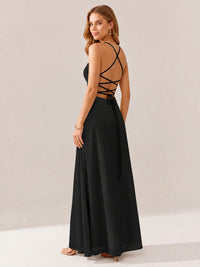 JOVELLEE Yellow Sweetheart Ruched Bust Chiffon Maxi Dress