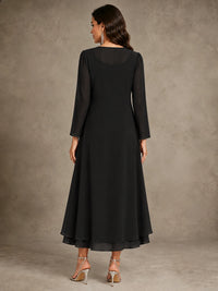 Sequin Chiffon Mother of the Bride Dress with Jacket