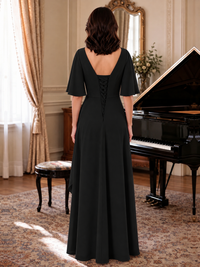 V-Neck Chiffon Lace Mother of the Bride Dresses