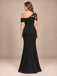 One Shoulder Chiffon Mother of The Bride Dress