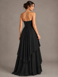 Strapless Ruffle A-Line Maxi Dress