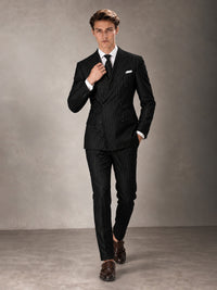 Double Breasted Pinstripe Men's Suit 2 Piece (Jacket & Pants) for Wedding & Formal Prom