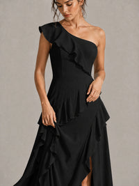 Sage Green One Shoulder Ruffle Bridesmaid Dress