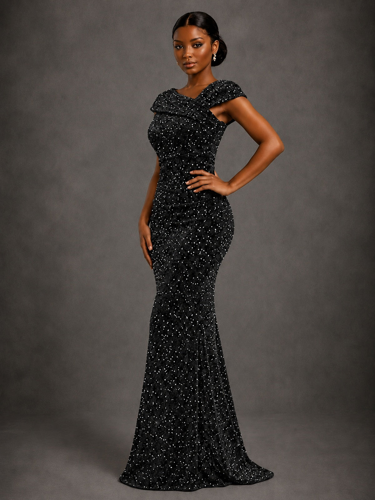 Sequin Off Shoulder Mermaid Prom Dress