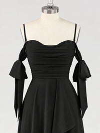A-Line Ruffles Chiffon Bridesmaid Dress with Slit