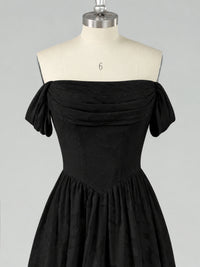 Off Shoulder Jacquard A-Line Maxi Dress