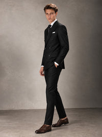 Double Breasted Pinstripe Men's Suit 2 Piece (Jacket & Pants) for Wedding & Formal Prom