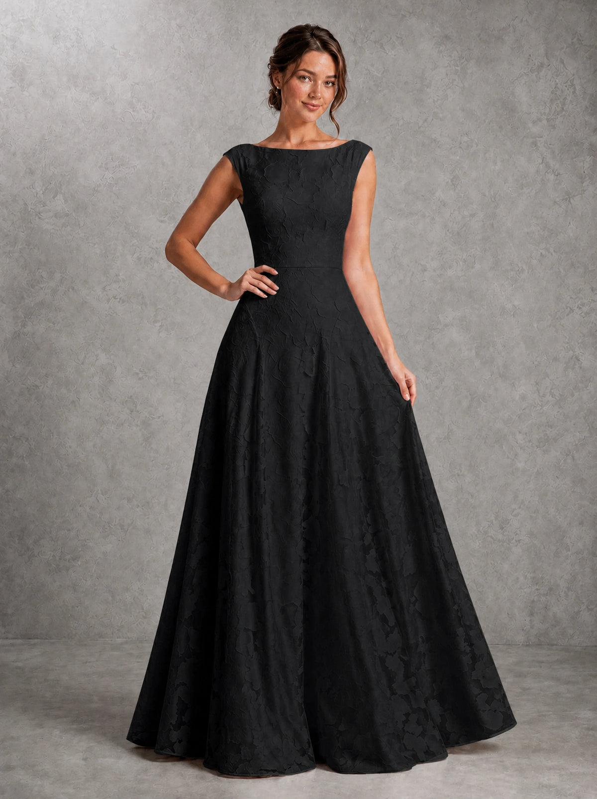 Blush Pink Lace Applique A-Line Bridesmaid Dress