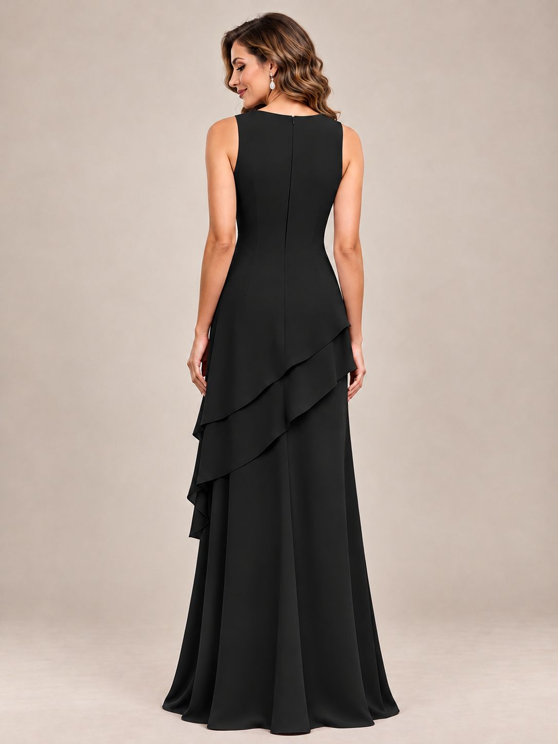 Dusty Blue Two-Piece Chiffon Mother of the Bride Dress with Jacket
