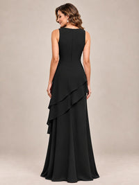 Dusty Blue Two-Piece Chiffon Mother of the Bride Dress with Jacket