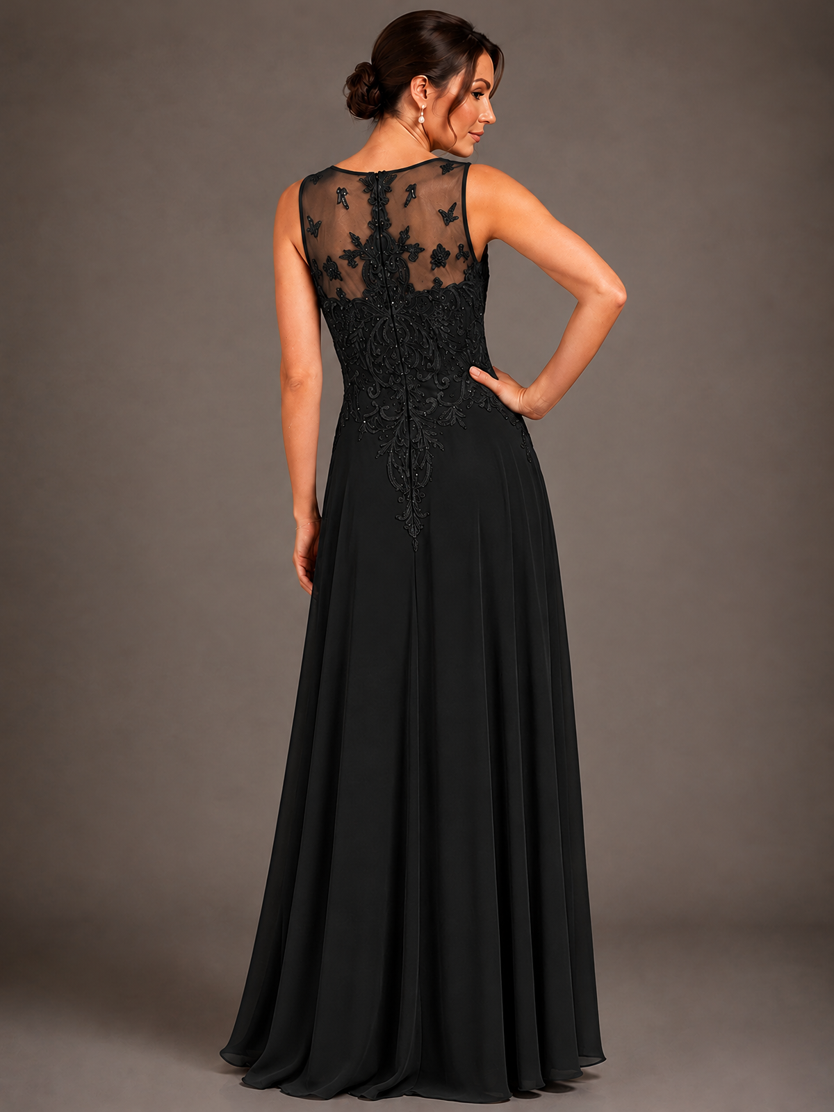 A-line 2 Pieces Chiffon Appliques Mother of The Bride Dresses with Jackets