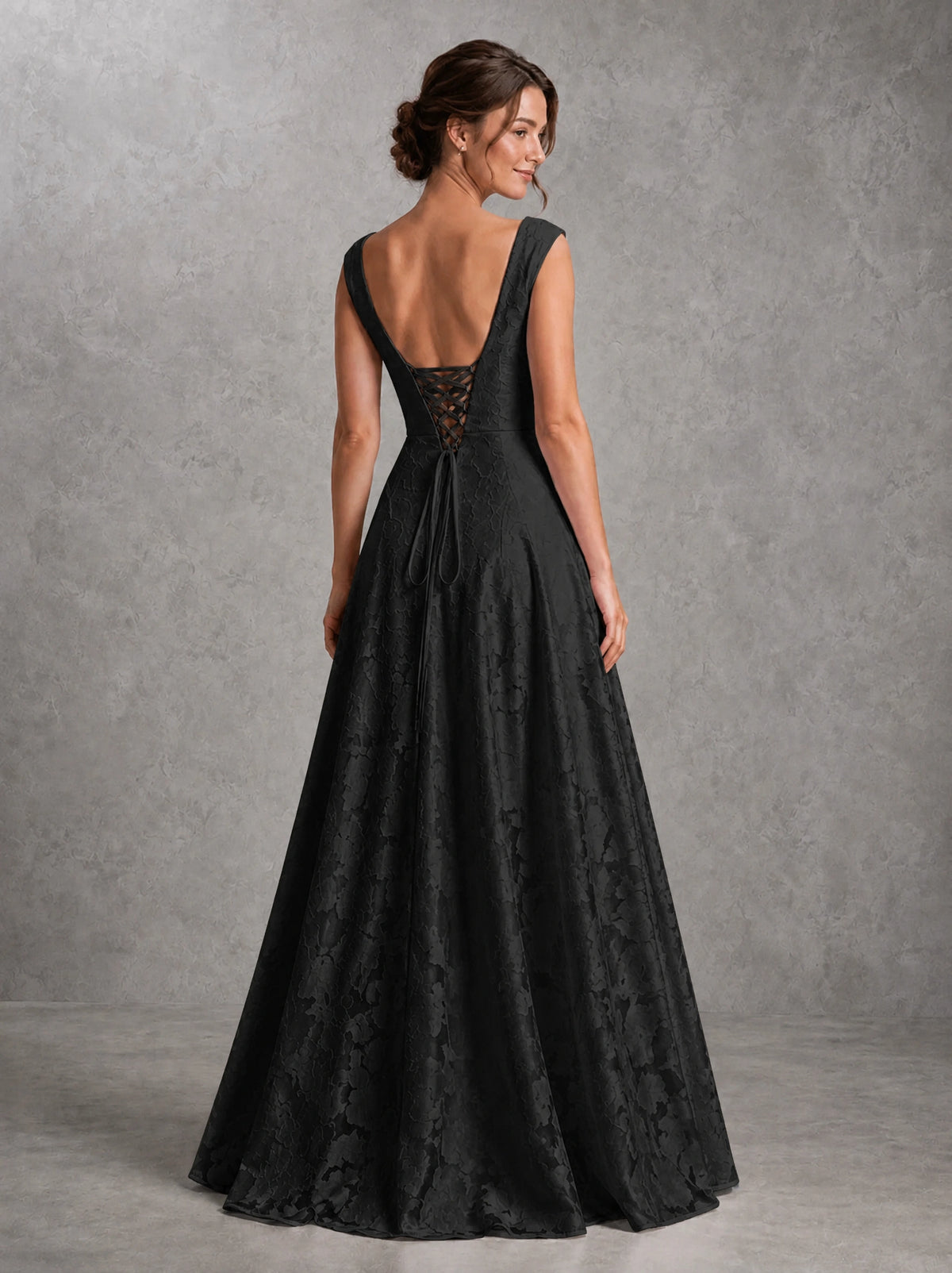 Blush Pink Lace Applique A-Line Bridesmaid Dress