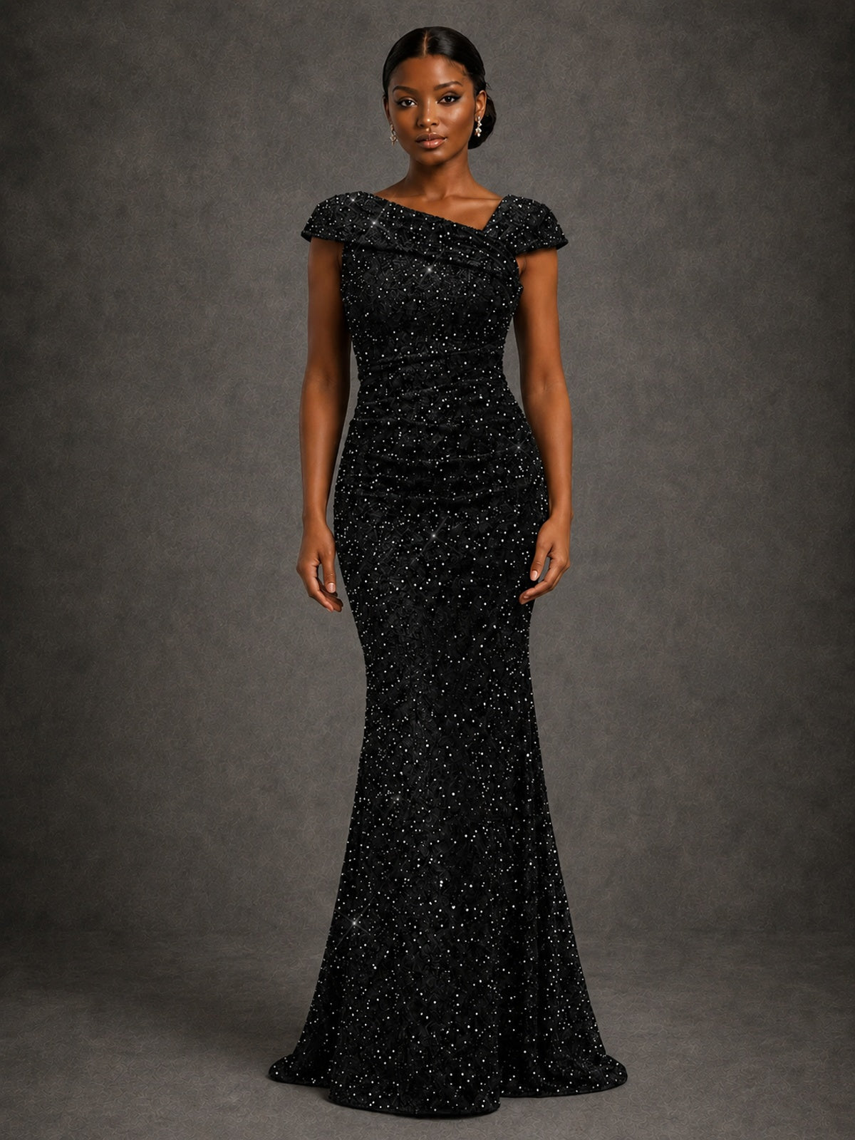 Sequin Off Shoulder Mermaid Prom Dress