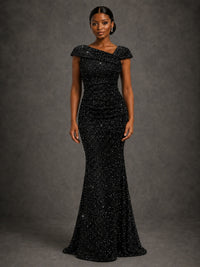 Sequin Off Shoulder Mermaid Prom Dress