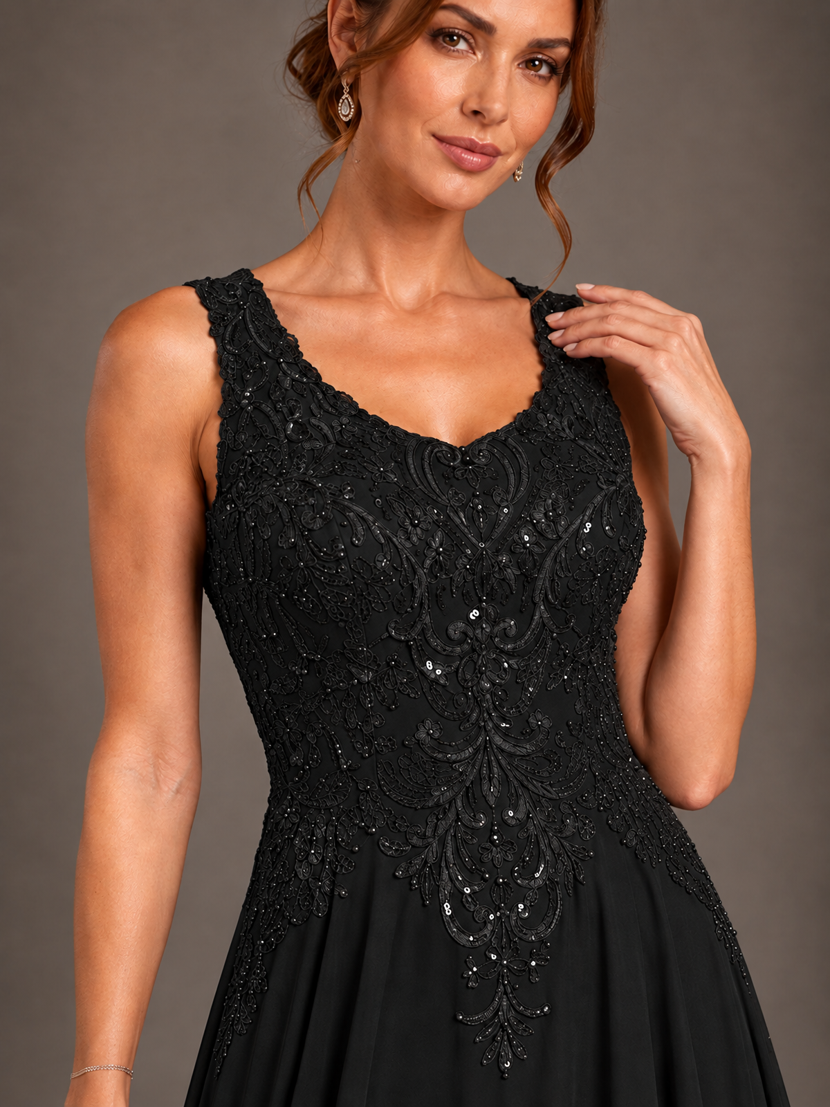 A-line 2 Pieces Chiffon Appliques Mother of The Bride Dresses with Jackets