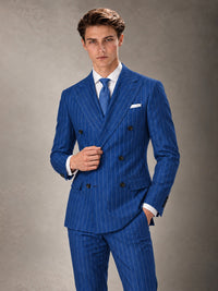 Double Breasted Pinstripe Men's Suit 2 Piece (Jacket & Pants) for Wedding & Formal Prom