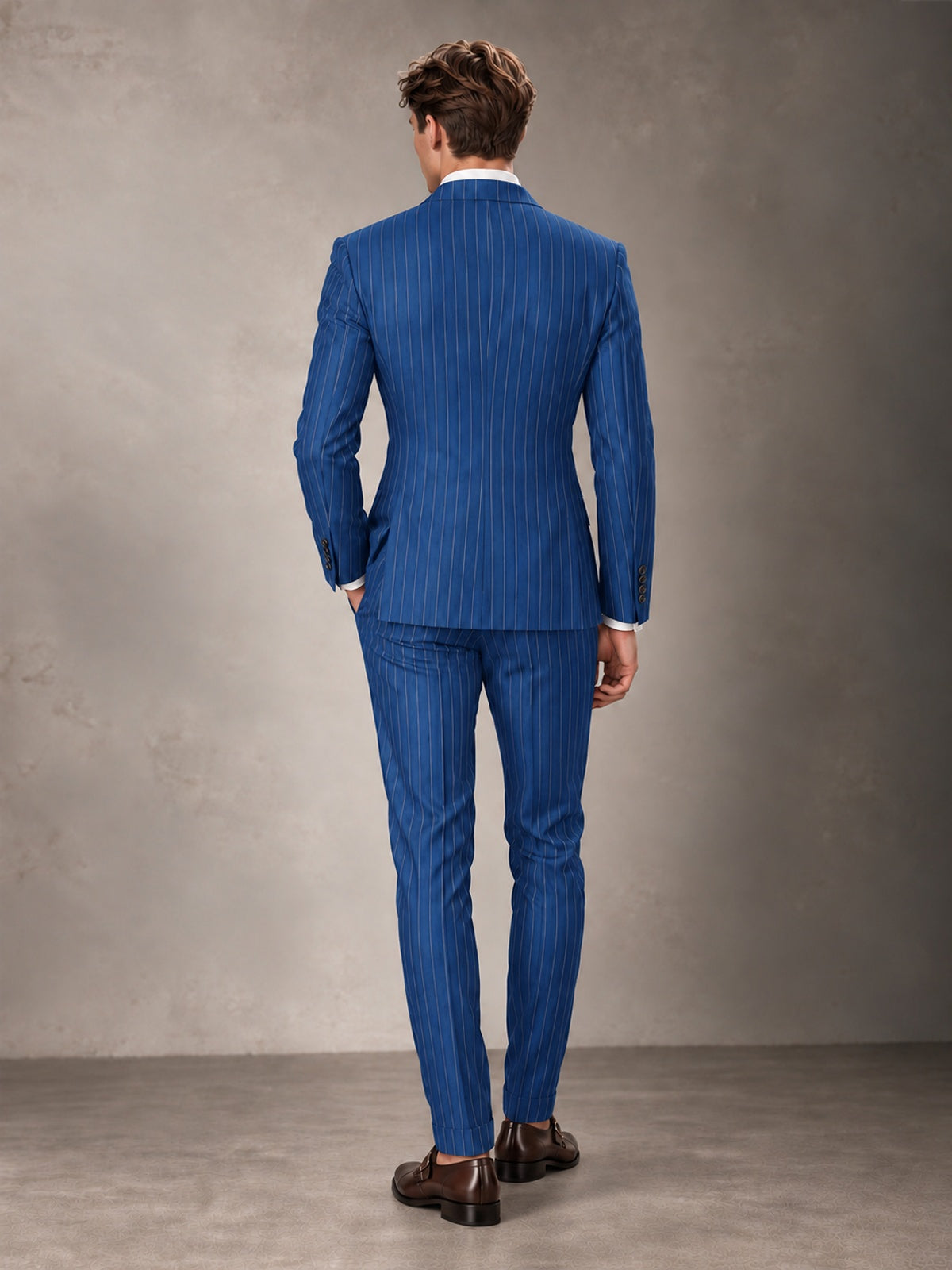 Double Breasted Pinstripe Men's Suit 2 Piece (Jacket & Pants) for Wedding & Formal Prom