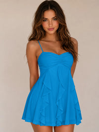 Spaghetti Straps Ruched Sweetheart Short Homecoming Dresses