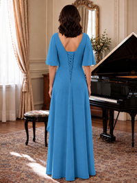 V-Neck Chiffon Lace Mother of the Bride Dresses