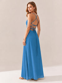 JOVELLEE Yellow Sweetheart Ruched Bust Chiffon Maxi Dress