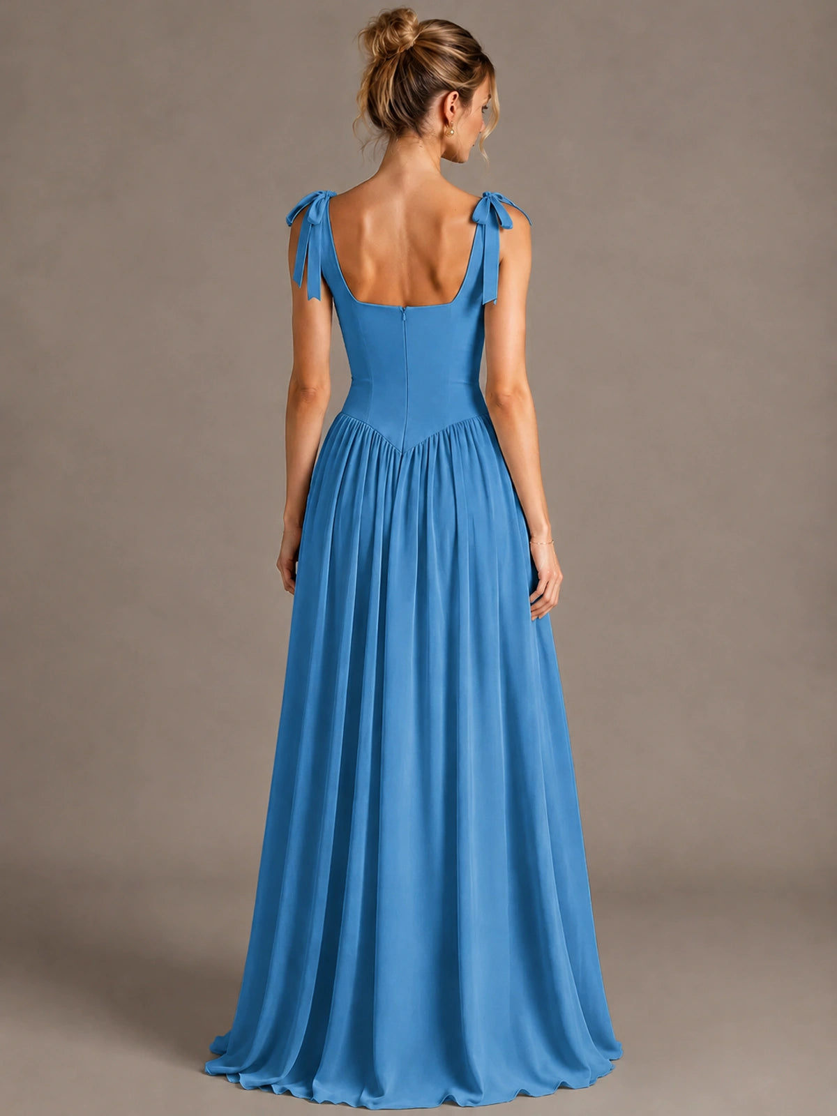 Square Neck A-Line Maxi Dress