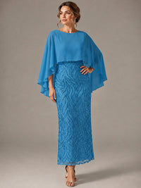 Light Blue Sequin 2 Pieces Mother of the Bride Dress