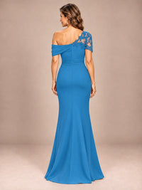 One Shoulder Chiffon Mother of The Bride Dress