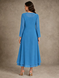 Sequin Chiffon Mother of the Bride Dress with Jacket