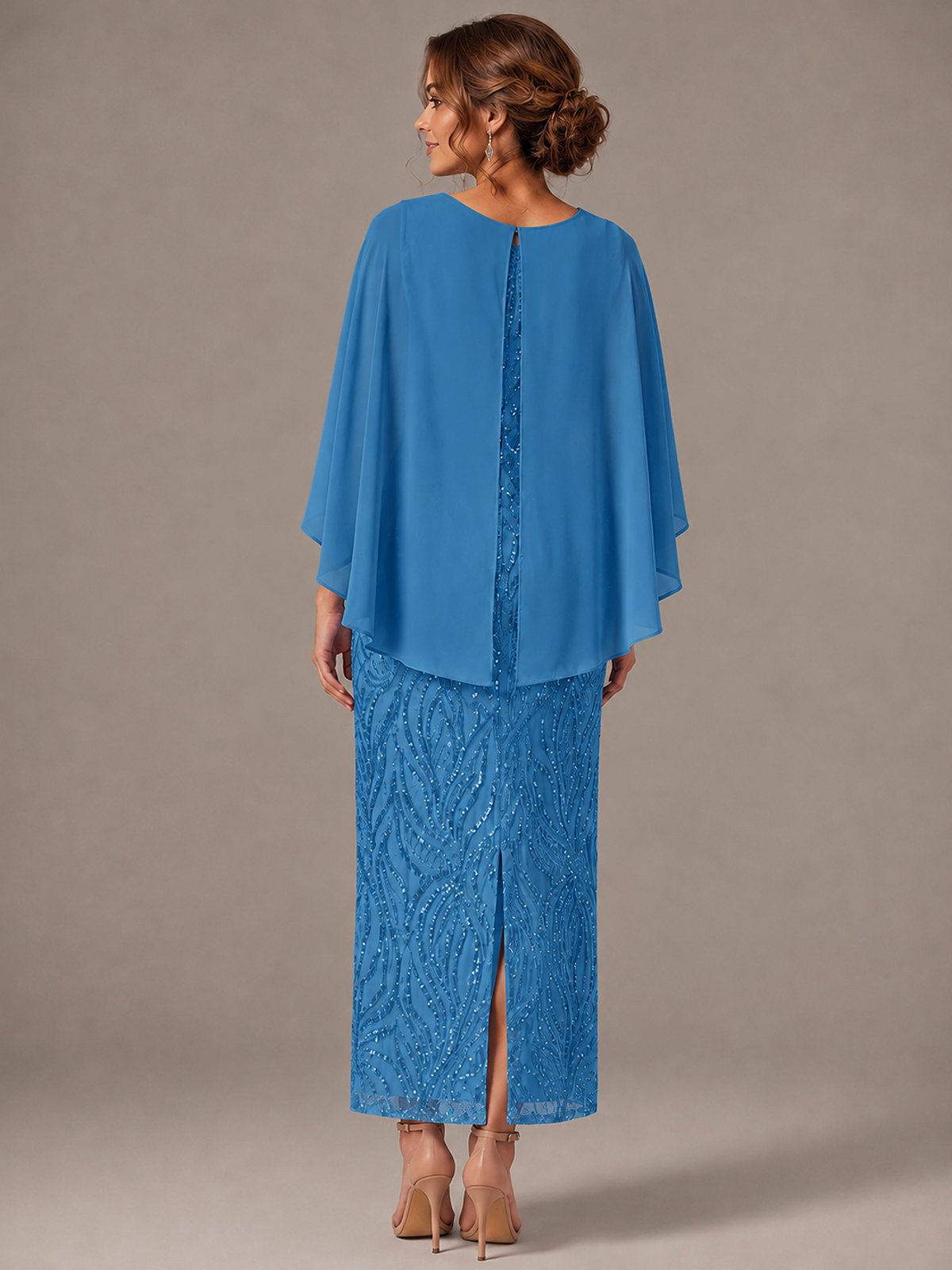 Light Blue Sequin 2 Pieces Mother of the Bride Dress
