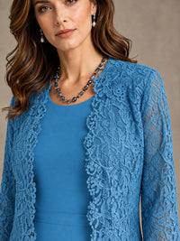 2-Piece Chiffon Mother of the Bride Dress with Lace Jacket