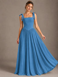 Square Neck A-Line Maxi Dress