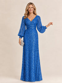 Sparkle Sequin Mother of The Bride Dresses with Long Sleeves