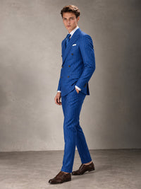 Double Breasted Pinstripe Men's Suit 2 Piece (Jacket & Pants) for Wedding & Formal Prom